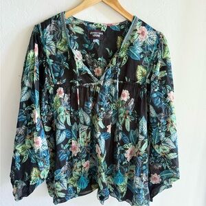 Johnny Was Women's Floral Black Top